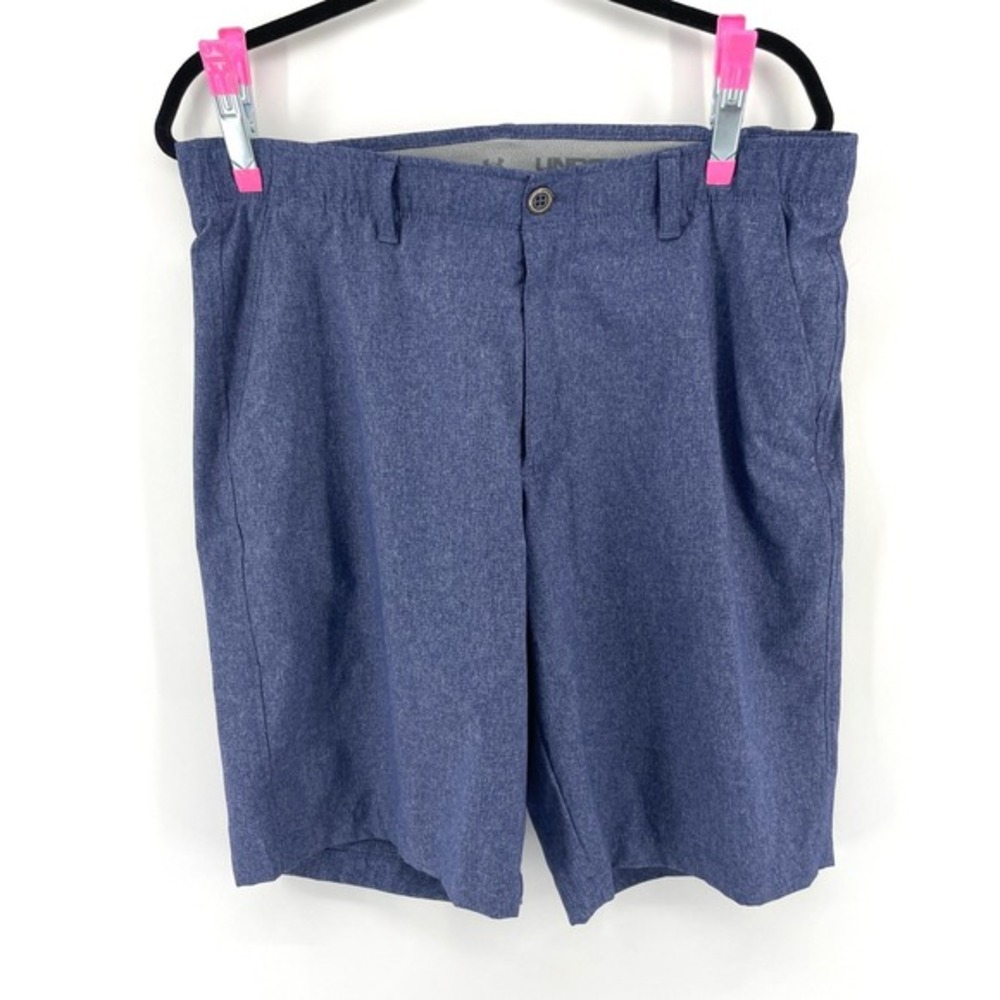 Under Armour HeatGear Loose Blue Heathered Golf‎ Shorts Mens 36
